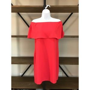 Charles Henry Off the Shoulder Sheath Ruffle Dress